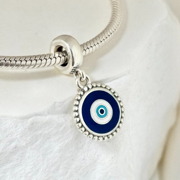 Pandora Evil Eye Dangle S925 Silver Charm - Picture 1 of 4